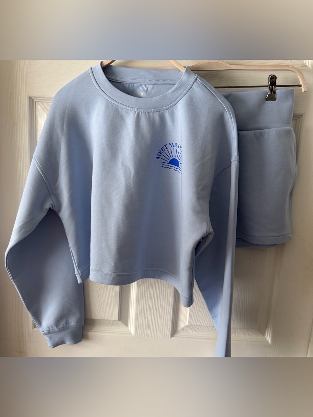 NWT Light Blue Sweatshirt and Shorts Set